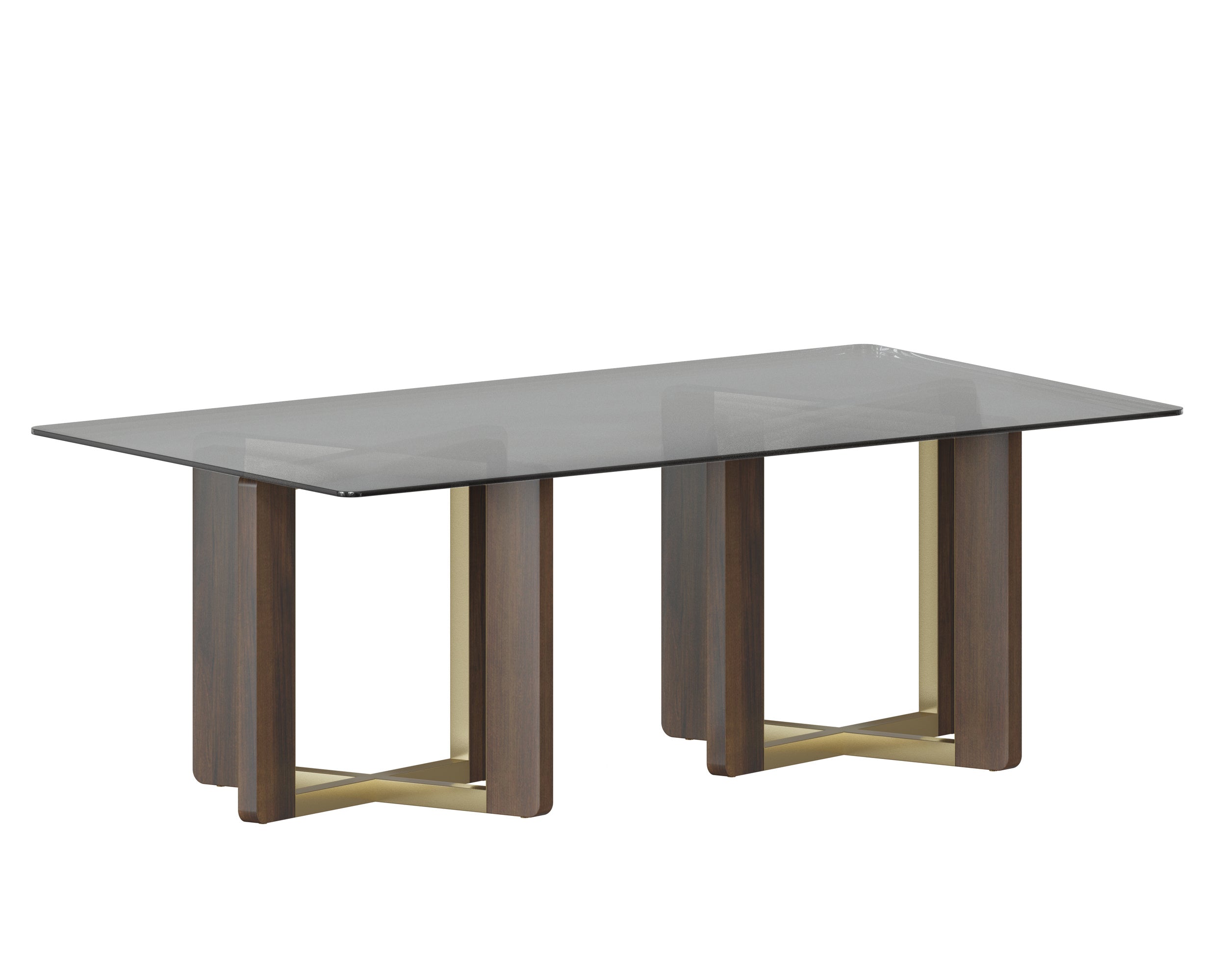 Rejane Dining Table Base - Gold  Raw Umber