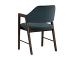 Milton Dining Armchair - Smoke Acacia  Meg Dusty Teal