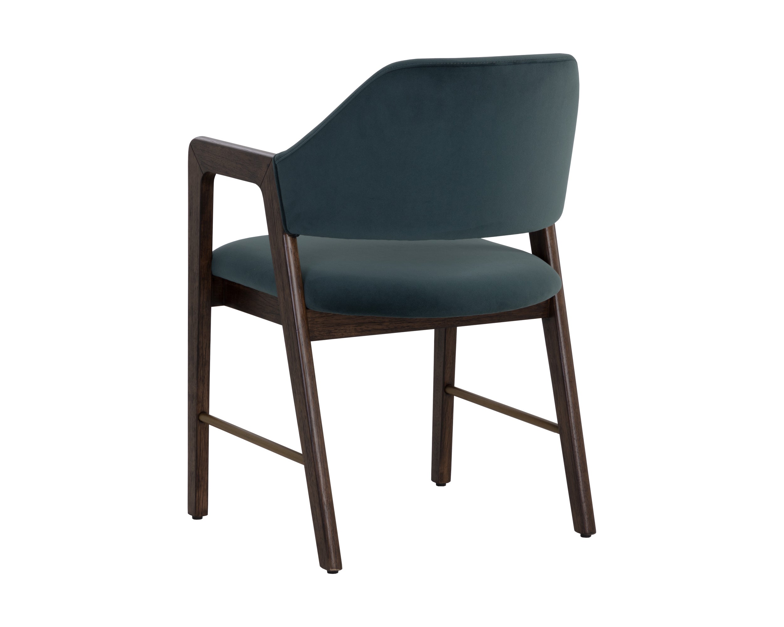 Milton Dining Armchair - Smoke Acacia  Meg Dusty Teal