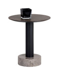 Monaco End Table - Black  Grey Marble / Raw Umber