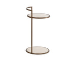 Parga End Table - Rustic Bronze  Travertine Look
