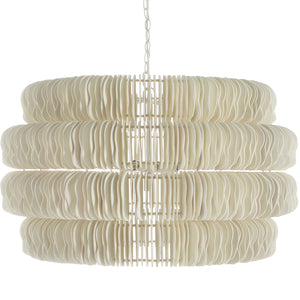Gabby - Serena Wood Winter White Round Tiered Chandelier - SCH-175460