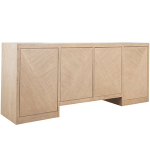 Gabby - Eglinton Oak Wood Sideboard - 8 Shelves, Cerused Natural - SCH-175419