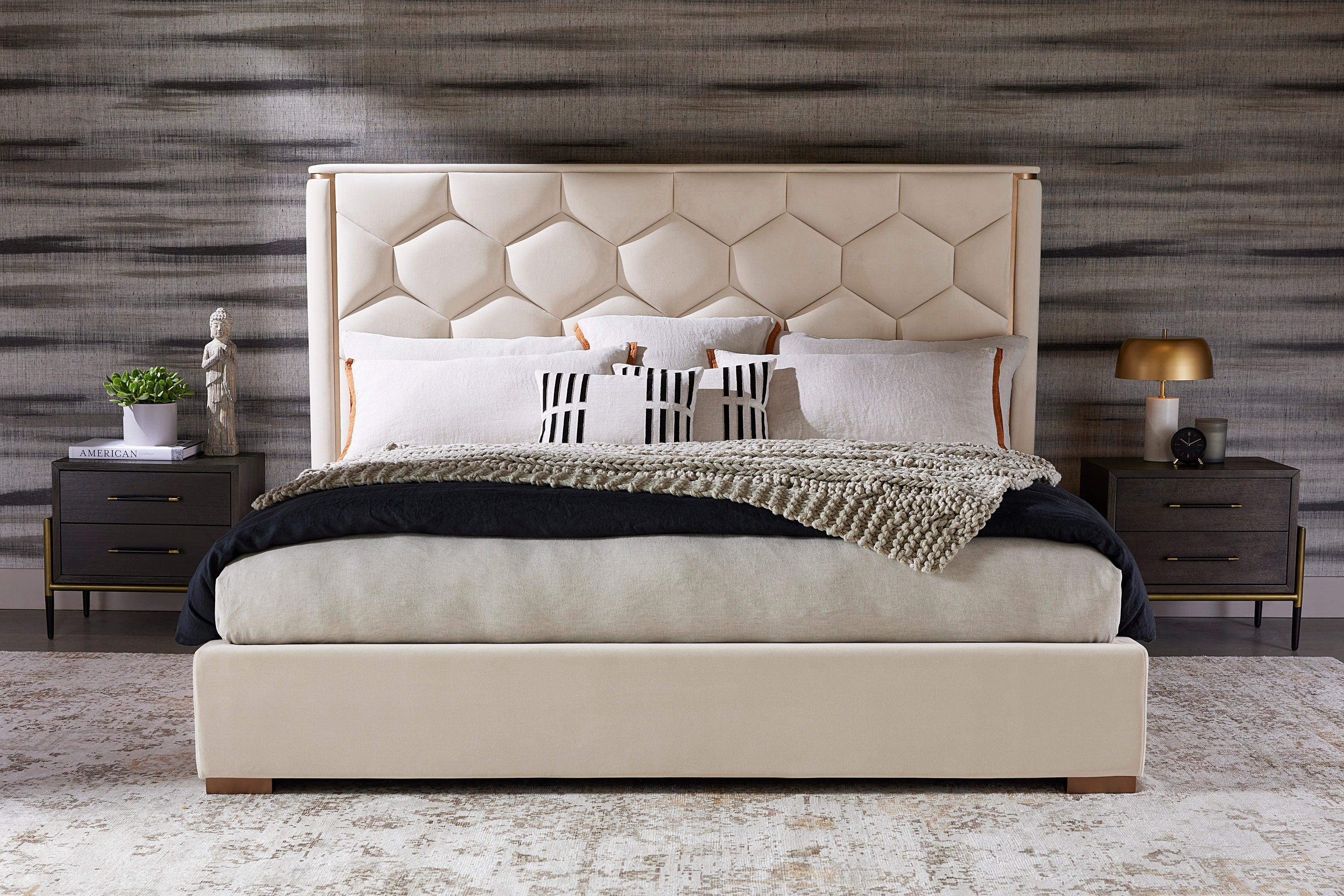 Alisha Bed - Queen  Meg Taupe