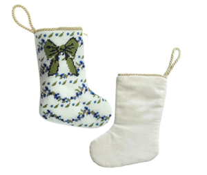 The Enchanted Home The Classic Holiday Bow Needlepoint Stocking (2 Sizes)