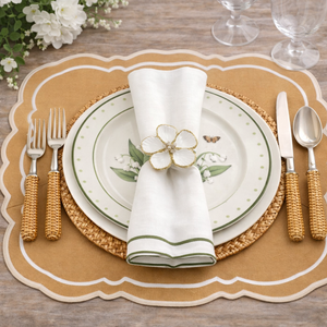 The Enchanted Home White Flower Set of 4 Napkin Ring