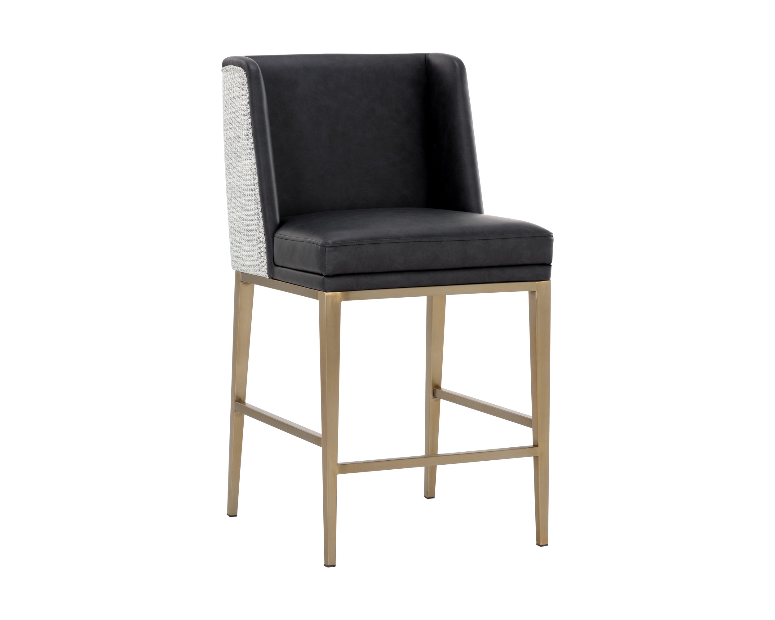 Joplin Counter Stool - Milliken Charcoal / Vera White Pepper