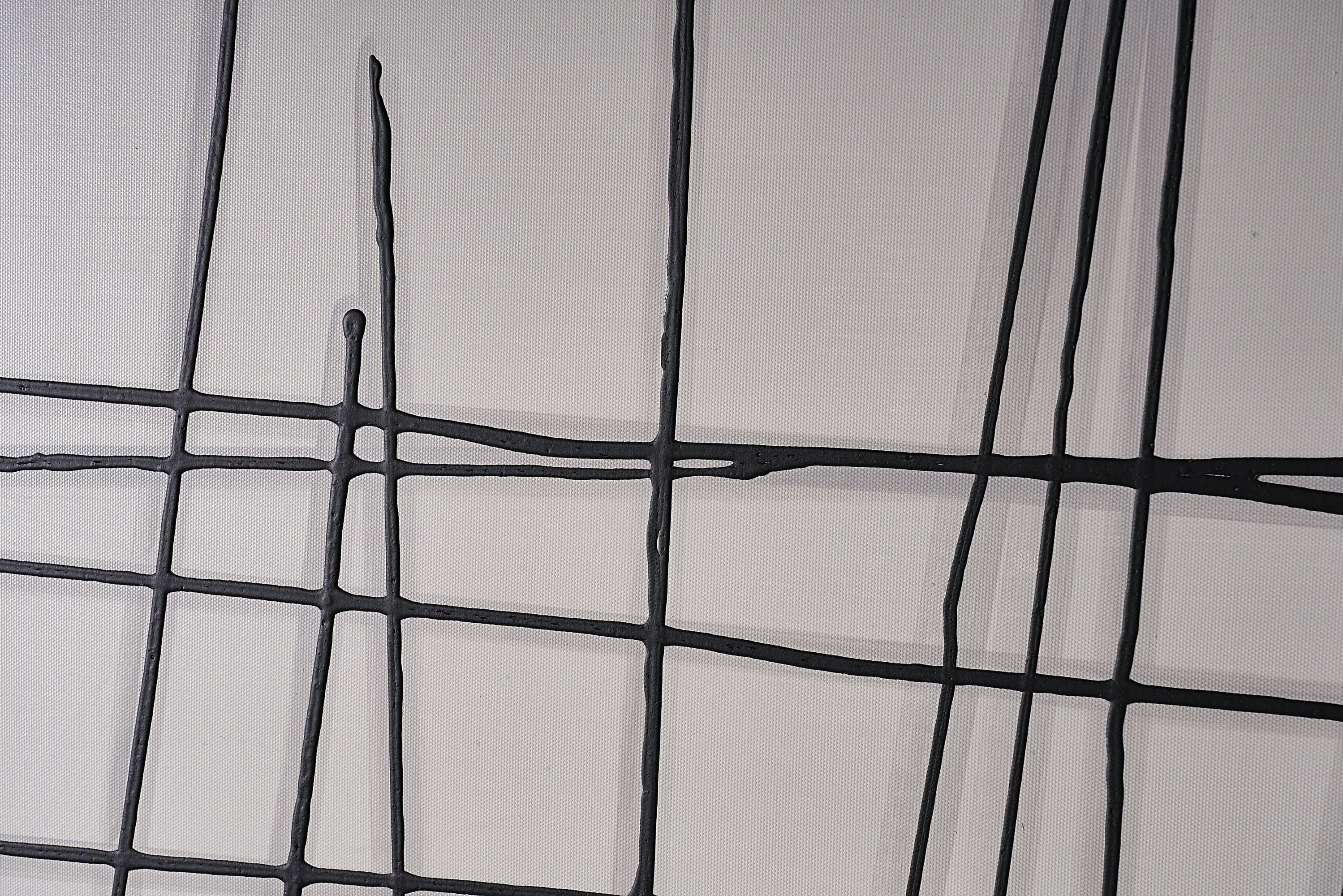 Crosshatch (Set Of 2) - 48" X 48"  Black Floater Frame