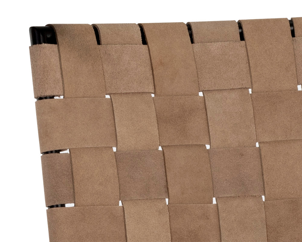 Omari Counter Stool - Suede Light Tan Leather