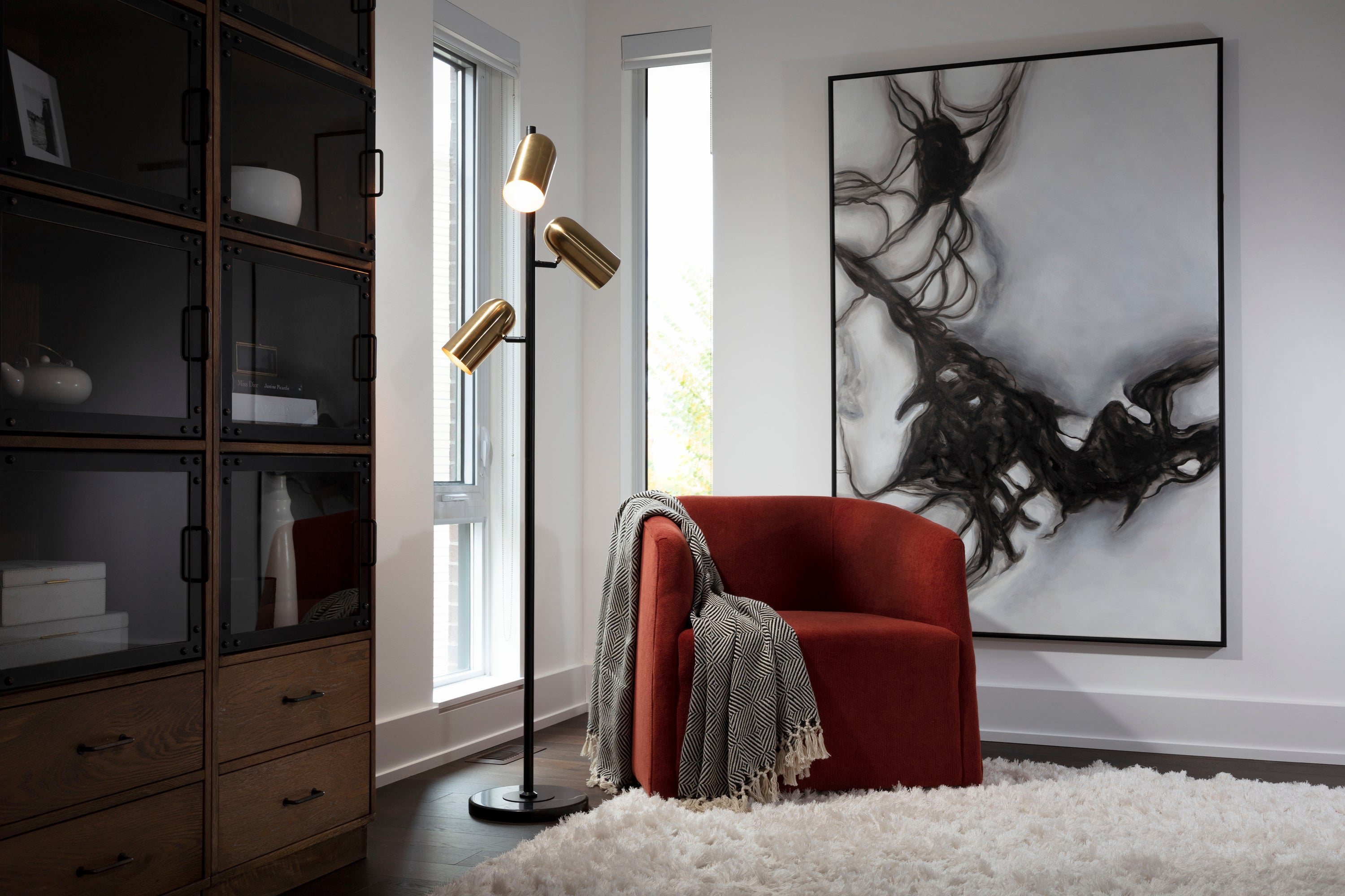 Smoke Screen - 72" X 48"  Black Floater Frame