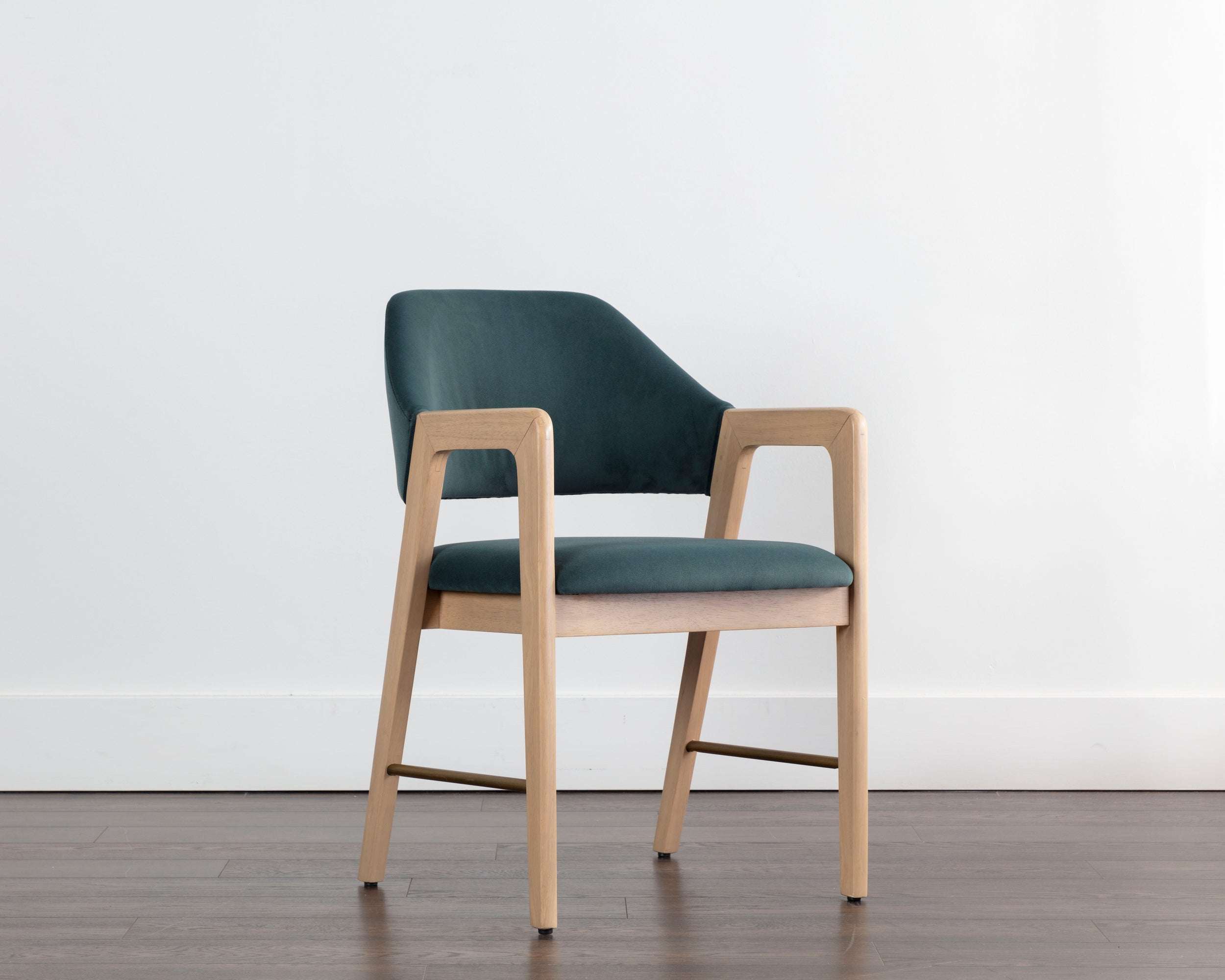 Milton Dining Armchair - Light Wash  Meg Dusty Teal