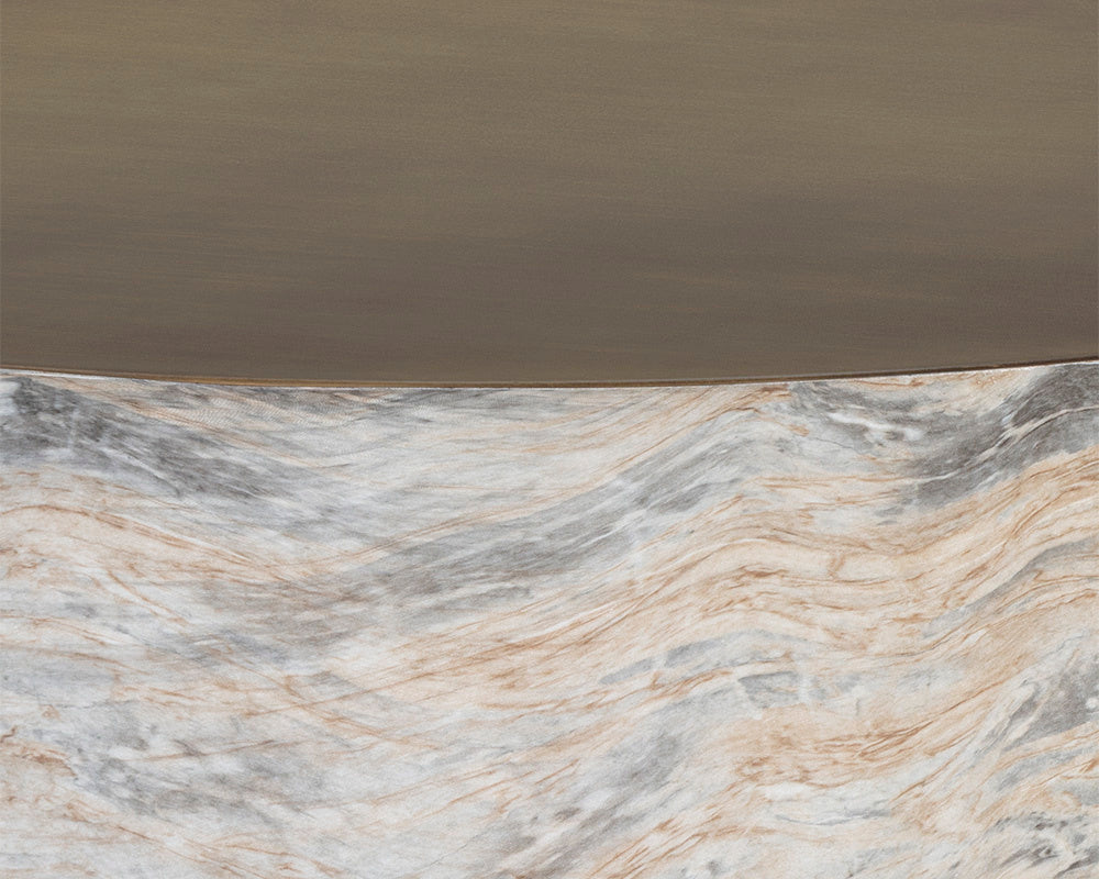 Diaz Coffee Table - Marble Look  Antique Brass