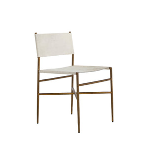 Gabby - Landon Hair On Hide Leather Metal Tapered Legs Chair - Antique Brass Ivory - SCH-175162
