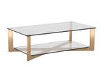 Xavier Coffee Table - Rectangular  Antique Brass