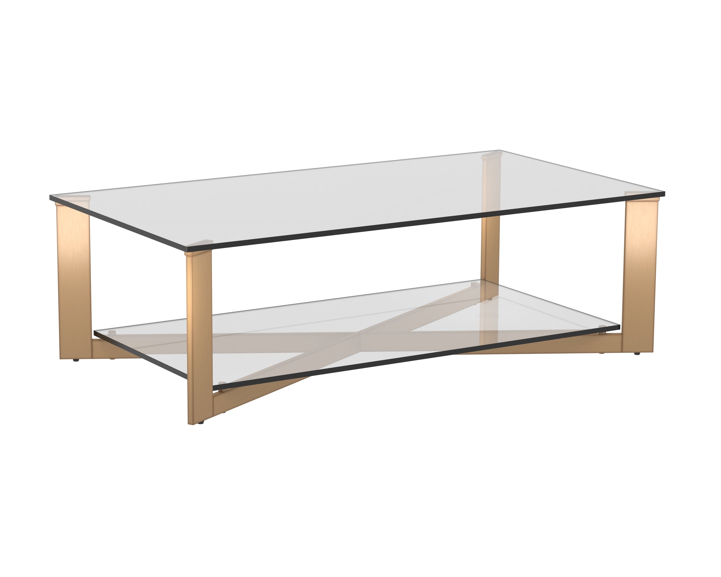 Xavier Coffee Table - Rectangular  Antique Brass