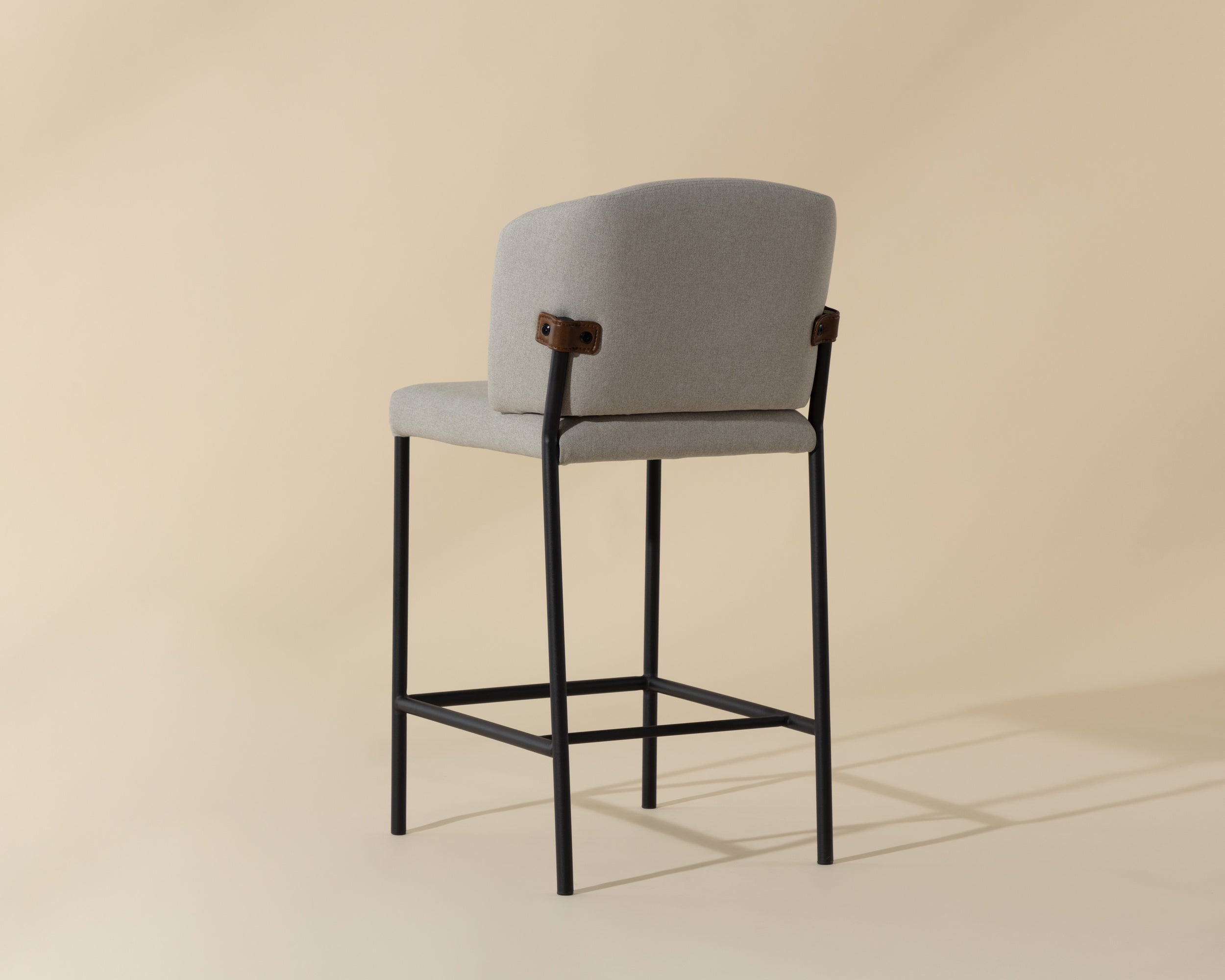 Pearce Counter Stool - Light Grey / Bravo Cognac
