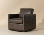 Portman Swivel Lounge Chair - Marseille Concrete Leather