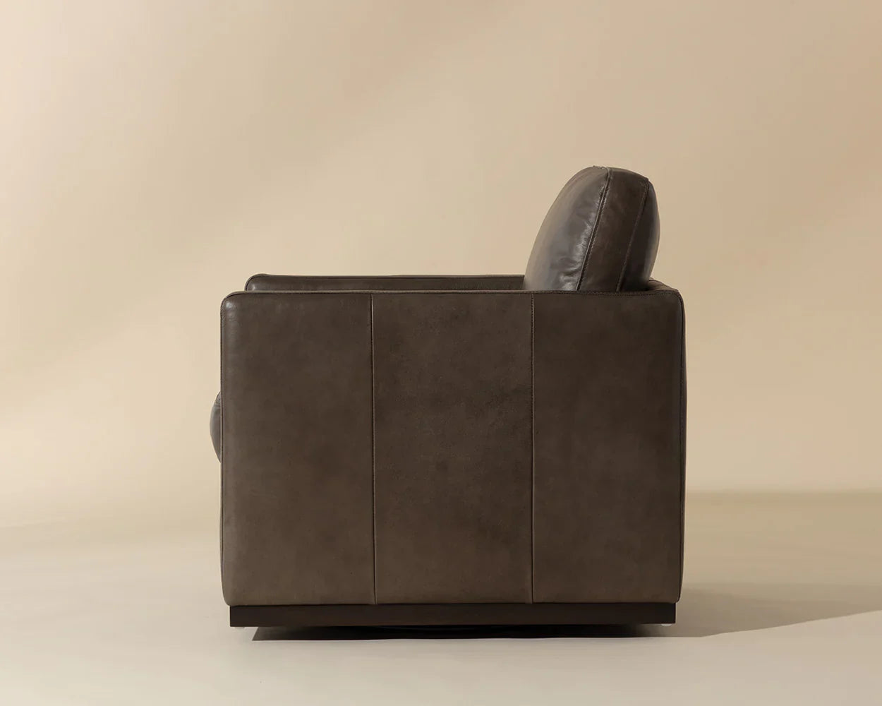 Portman Swivel Lounge Chair - Marseille Concrete Leather