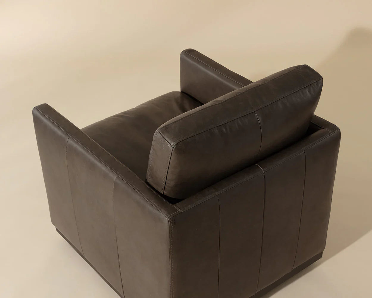 Portman Swivel Lounge Chair - Marseille Concrete Leather