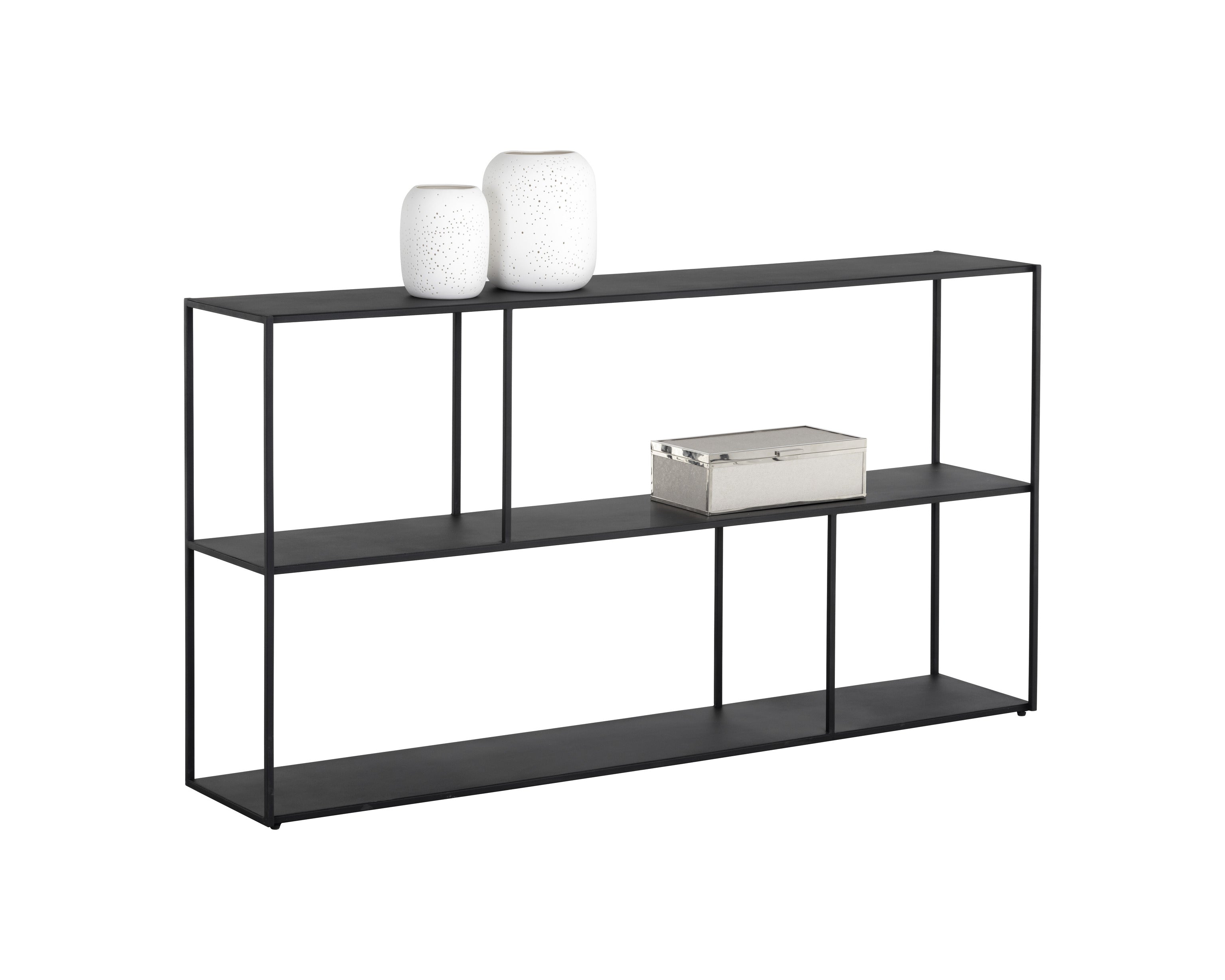 Sunpan Furniture Eiffel Low Bookcase -BLACK