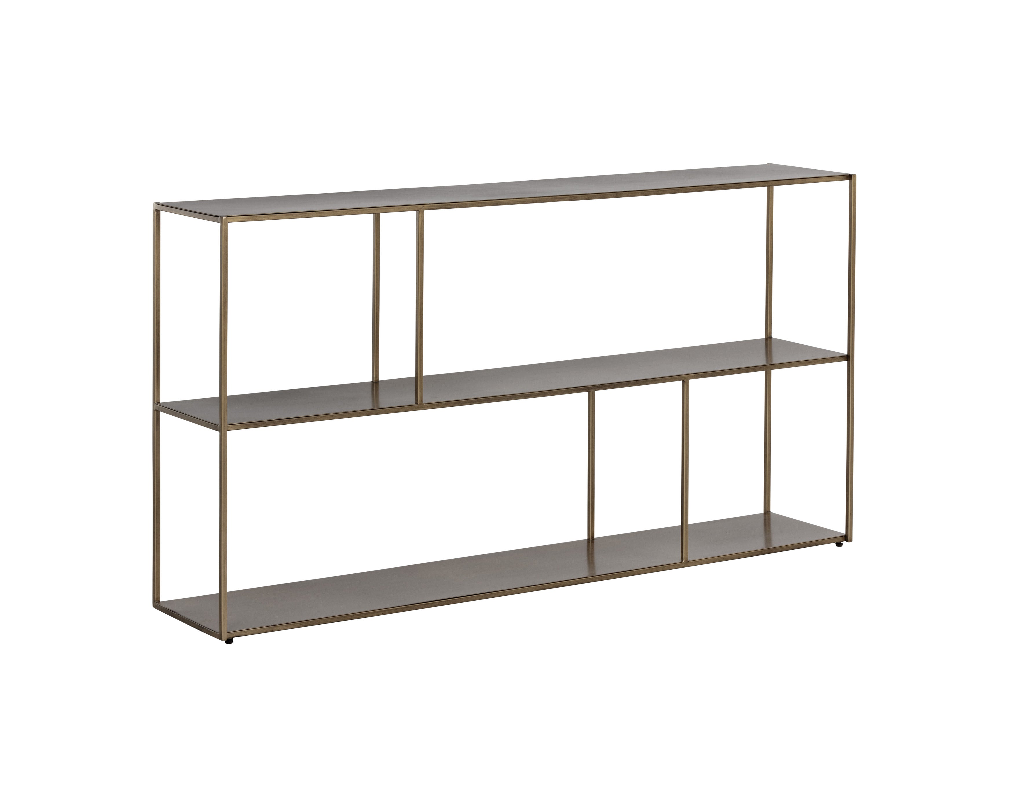 Sunpan Furniture Eiffel Low Bookcase -ANTIQUE BRASS