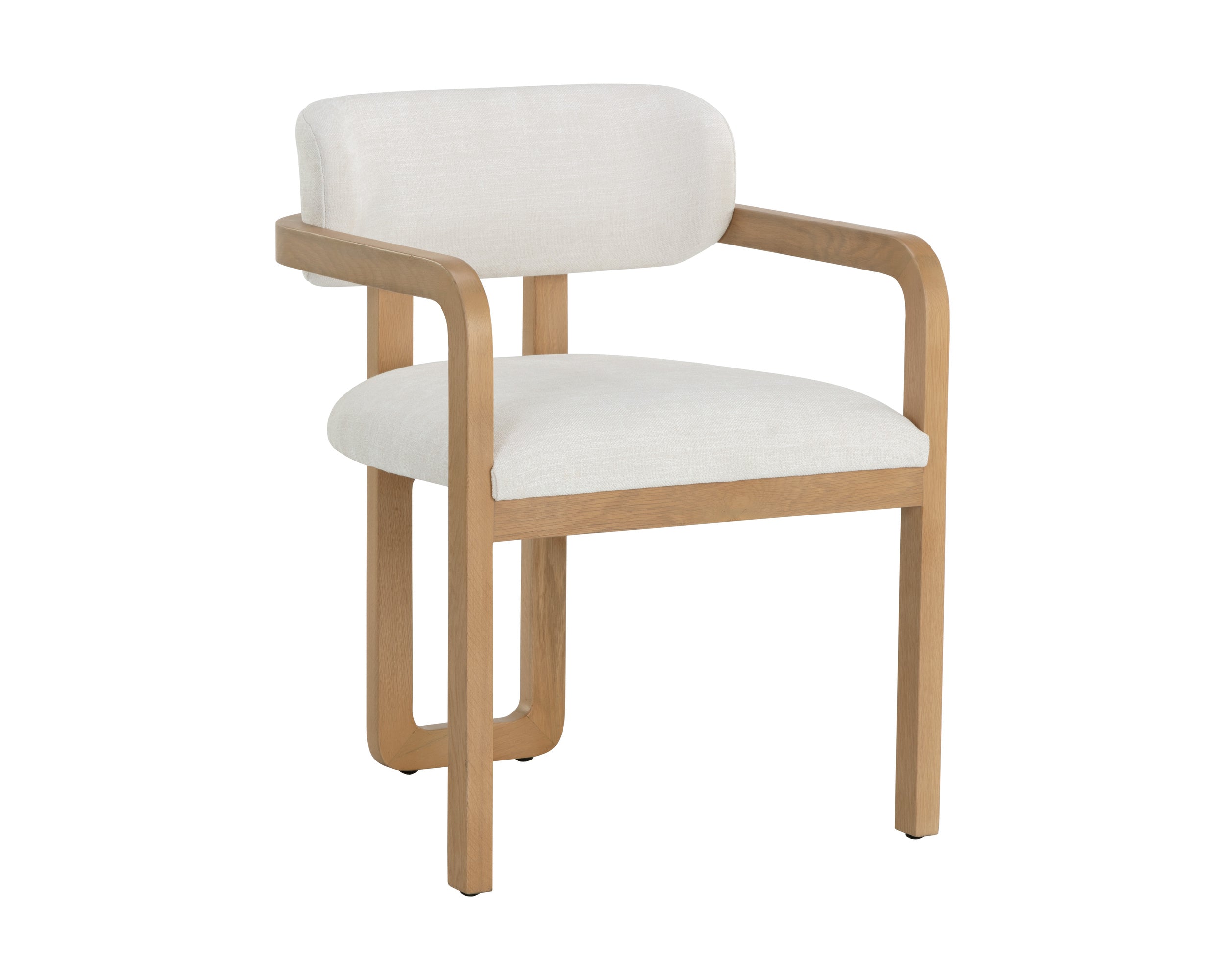 Madrone Dining Armchair - Rustic Oak  Heather Ivory Tweed