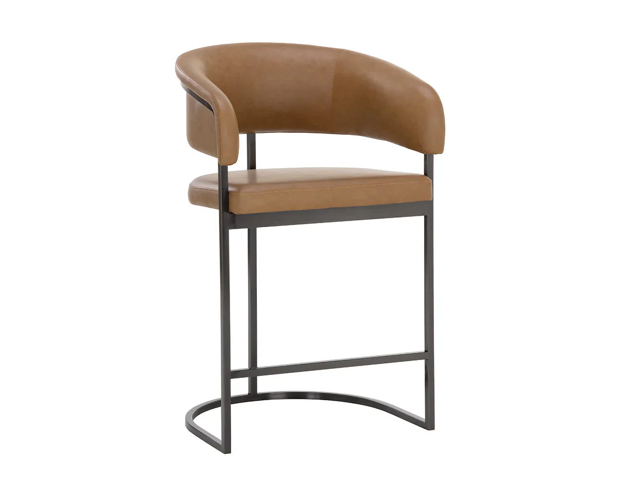 Marris Counter Stool - Gunmetal  Milliken Cognac