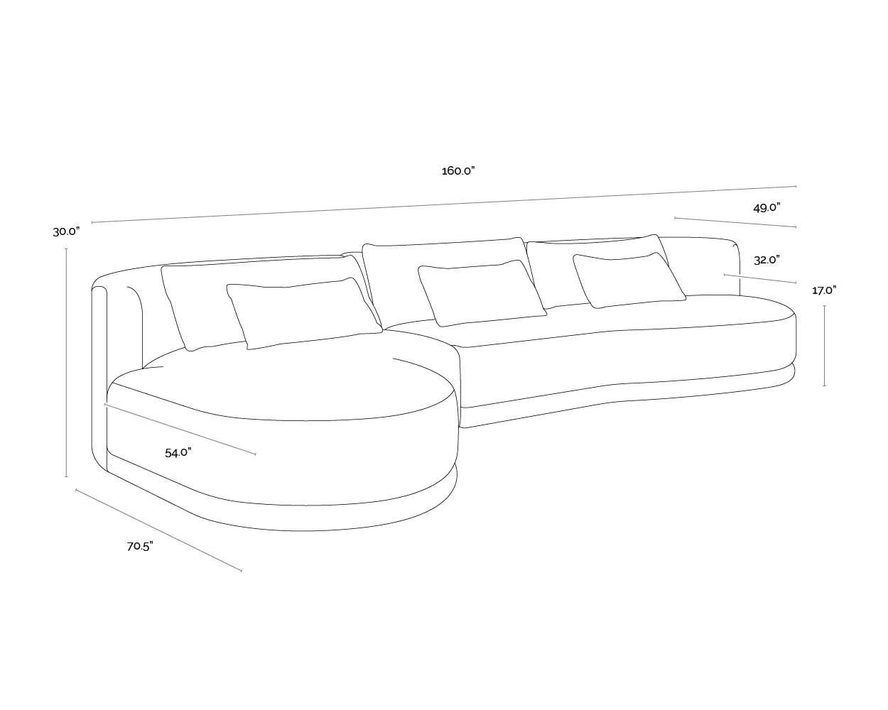 Laken Sofa Chaise - Laf  Copenhagen White