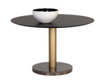 Monaco Dining Table - Gold  Grey Marble / Charcoal Grey