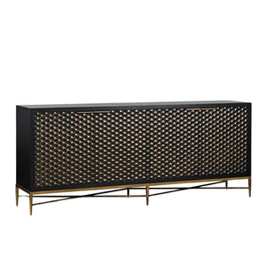 Oliver Home - Honeycomb Sideboard, Noir - 1160-32