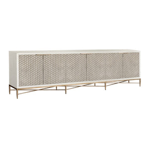 Oliver Home - Honeycomb Sideboard, Large, Sand - 1162-49