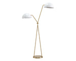 Faven Floor Lamp - Brass  White