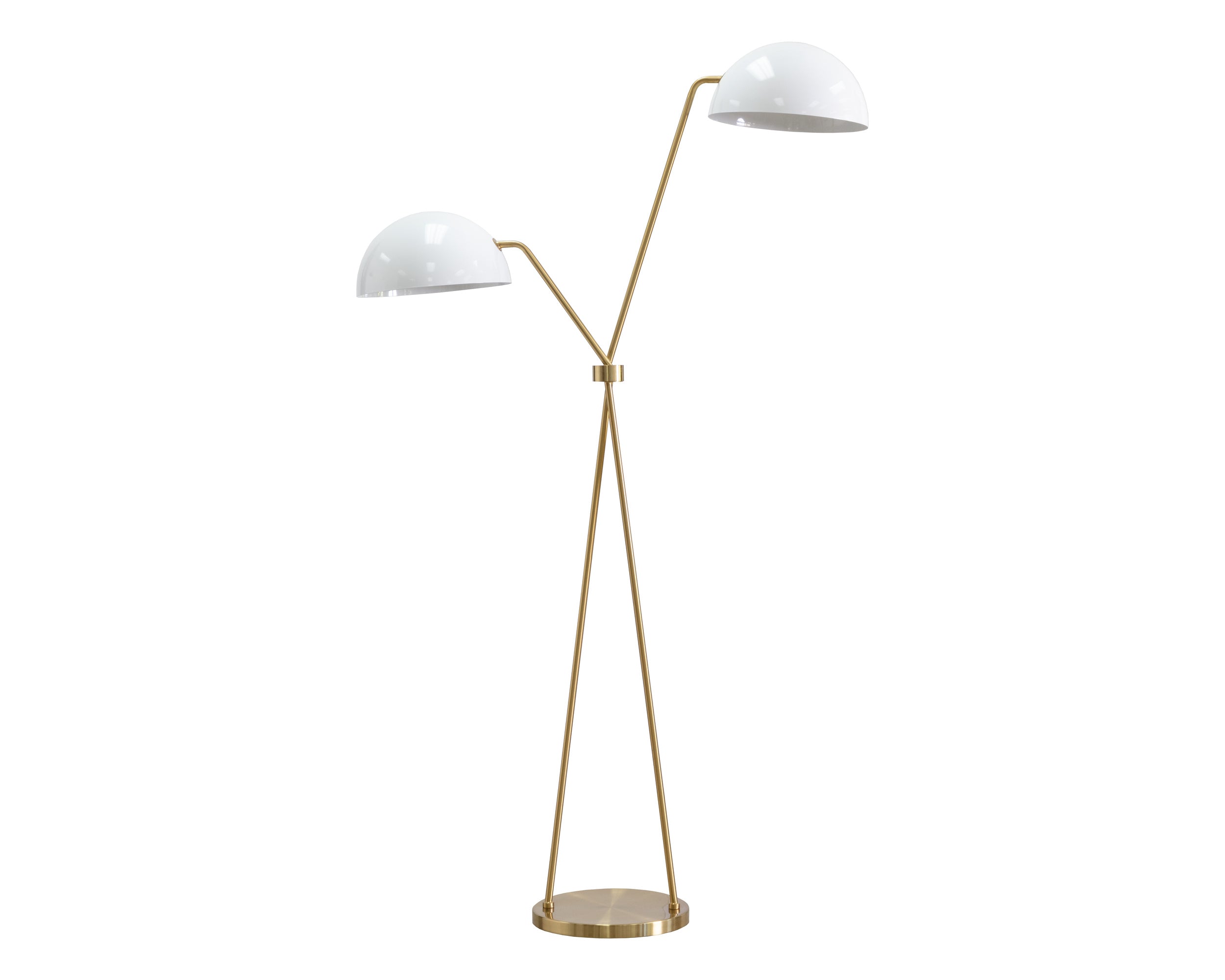 Faven Floor Lamp - Brass  White