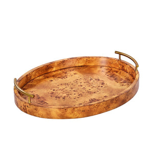 Oliver Home - Tray Oval Serving, Rustic Burl - 1232-22