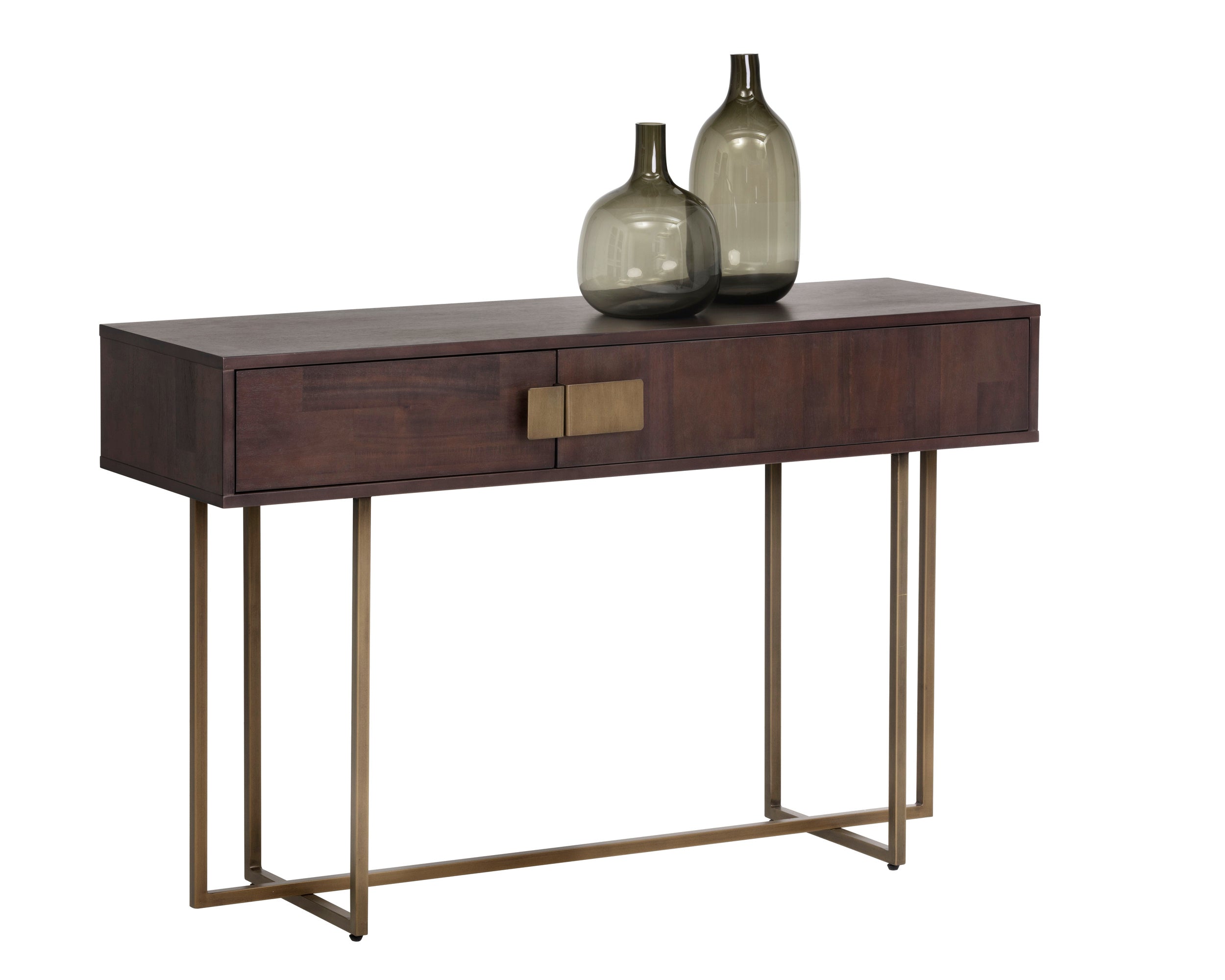 Jade Console Table - Antique Brass  Dark Mango