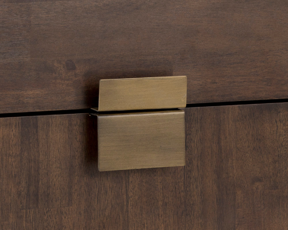 Jade Nightstand - Antique Brass  Dark Mango