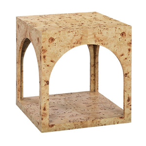 Oliver Home - Arch Side Table, Natural Burl - 1296-40