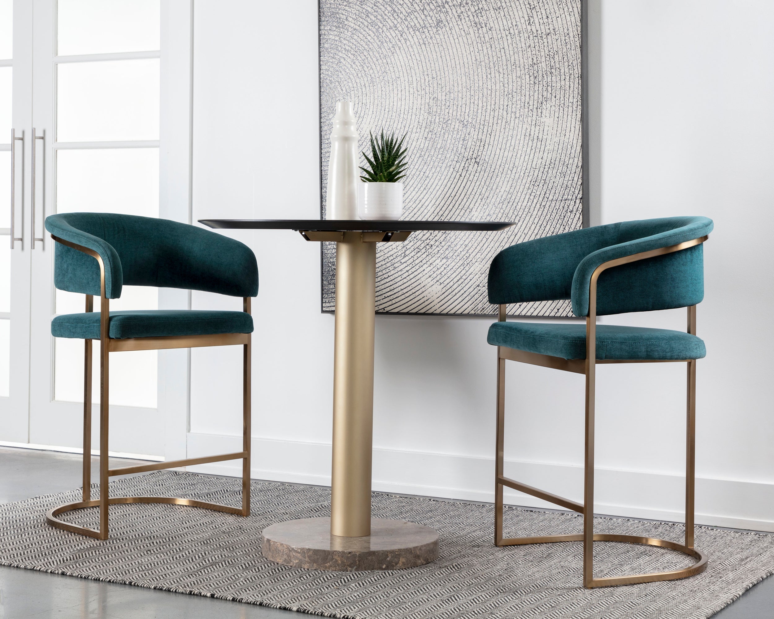 Marris Counter Stool - Gold  Danny Teal