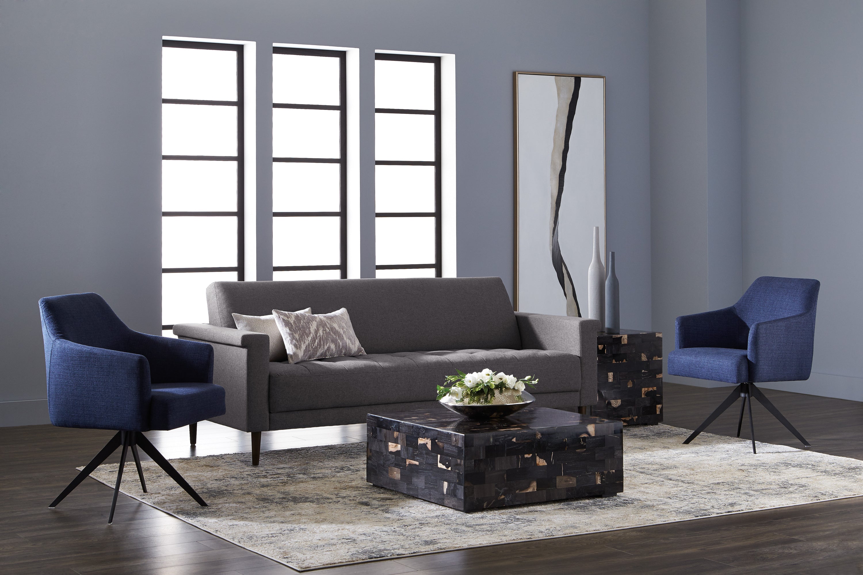 Frequency - 72" X 30"  Silver Floater Frame