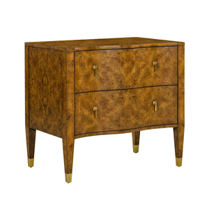 Oliver Home - Serpentine Nightstand, Rustic Burl - 1356-22