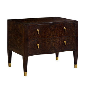 Oliver Home - Serpentine Nightstand, Walnut Burl - 1356-50