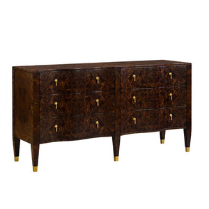 Oliver Home - Serpentine Dresser, Walnut Burl - 1357-50