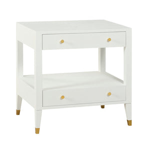 Oliver Home - Stanley Side Table, White Shagreen - 1381-51