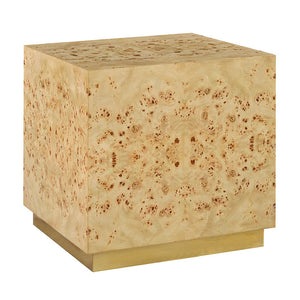 Oliver Home - Cube Table, Natural Burl - 1461-40