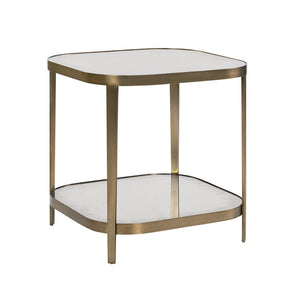 Oliver Home - Orlando Square Side Table, Antique Brass - 1560-56