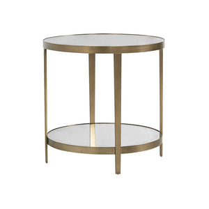 Oliver Home - Orlando Round Side Table, Antique Brass - 1561-56