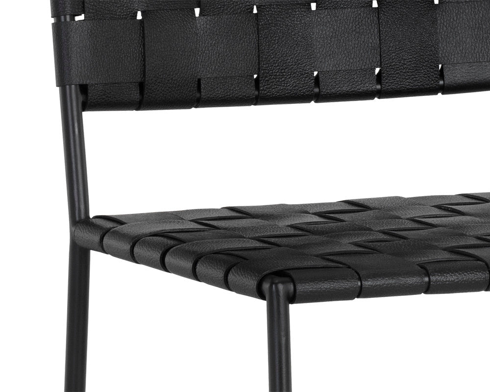 Omari Counter Stool - Black Leather