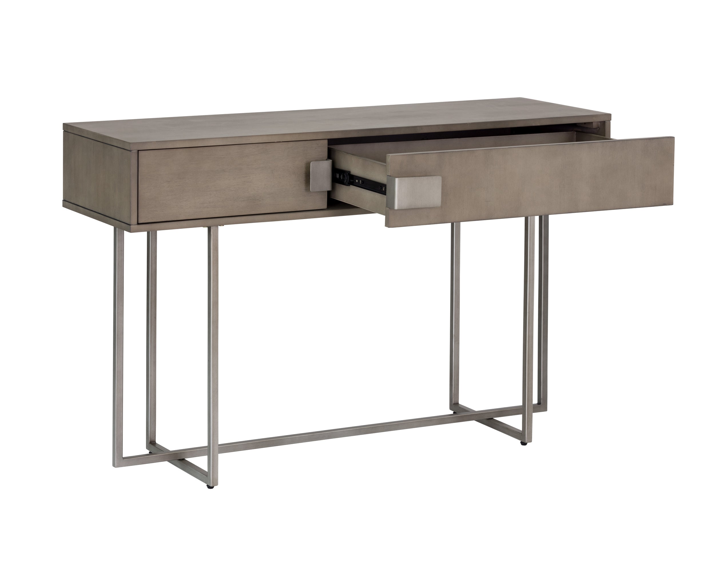 Jade Console Table - Antique Silver  Ash Grey