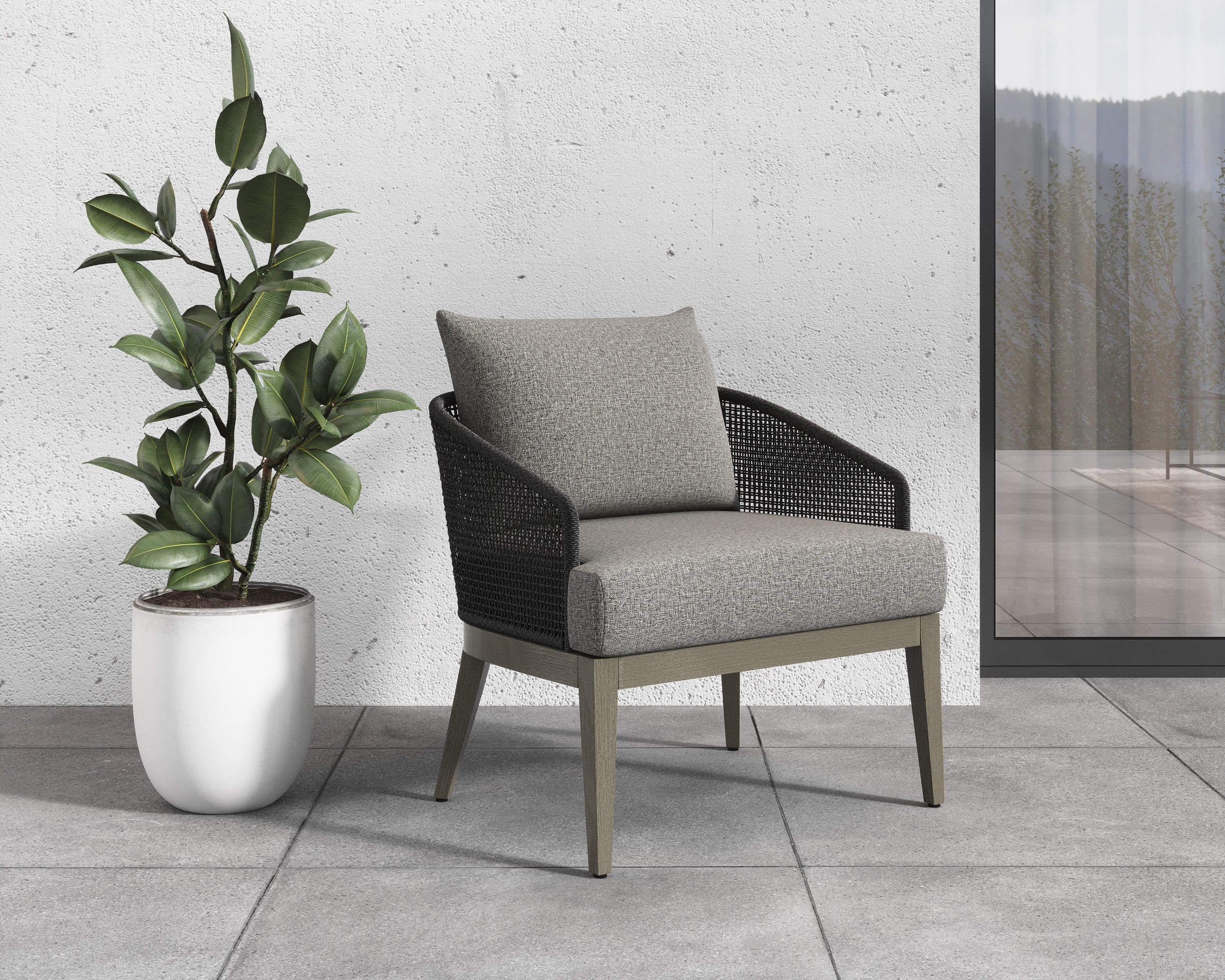 Capri Lounge Chair - Smoke Grey  Copacabana Marble