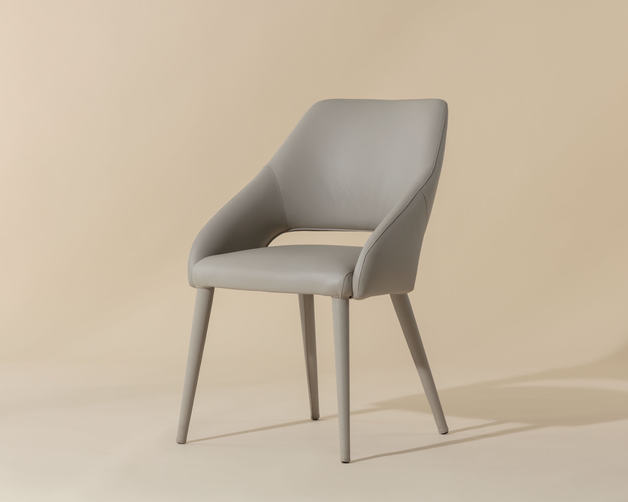 Galen Dining Chair - Linea Light Grey Leather